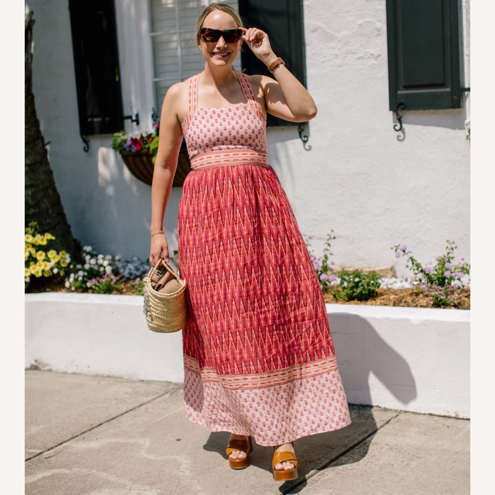 Faherty Gracie 100% Linen Maxi Dress